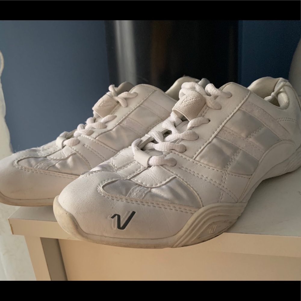 White lace up cheer shoes